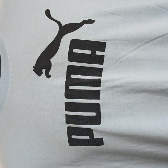 PUMA mens baby blue logo tee shirt size medium - Picture 2 of 11